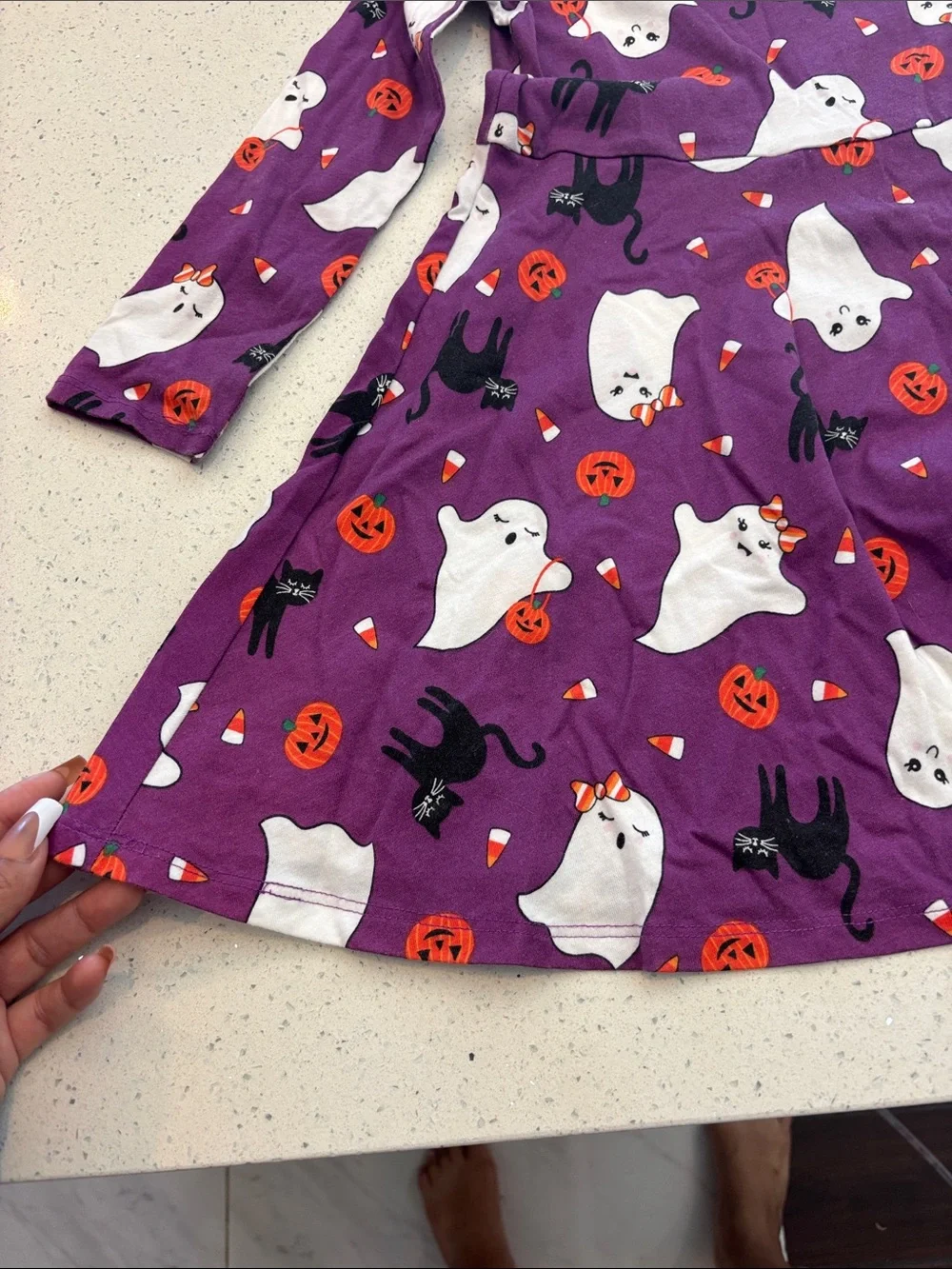 The Children's Place Purple Ghost & Black Cat Halloween Dress